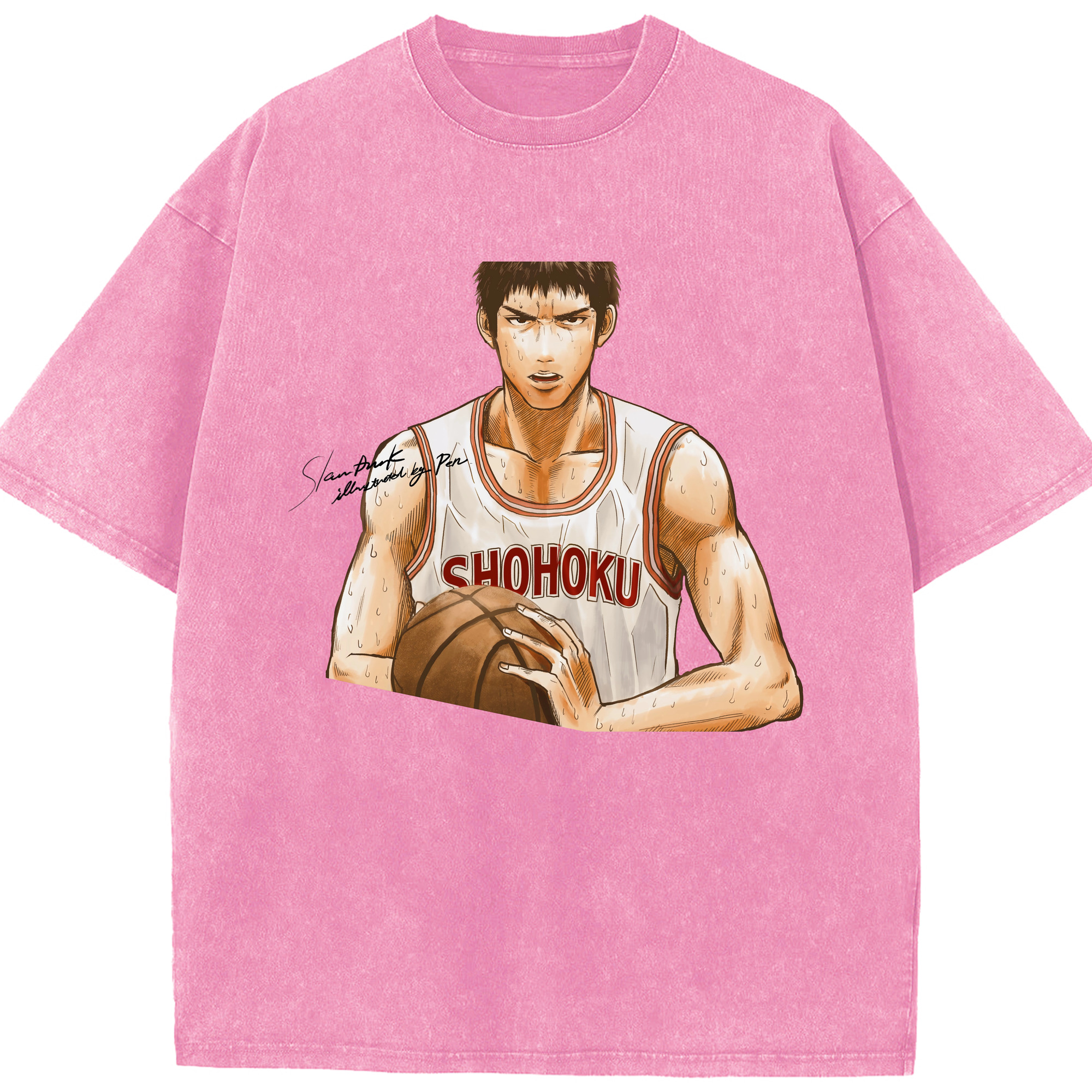 （画像用） SLAM DUNK／スラムダンク 綿100% ヴィンテージ風 半袖Tシャツ（フロントプリント）
